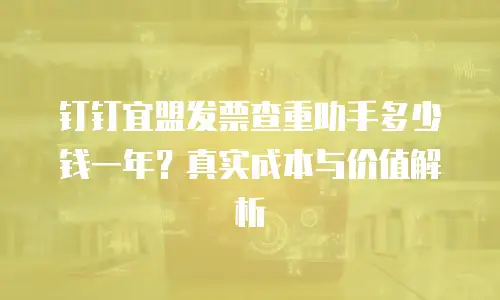 钉钉宜盟发票查重助手多少钱一年？真实成本与价值解析