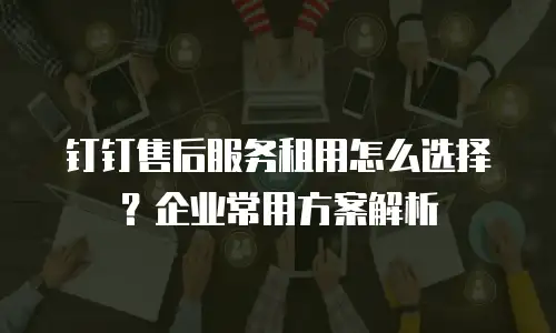 钉钉售后服务租用怎么选择？企业常用方案解析