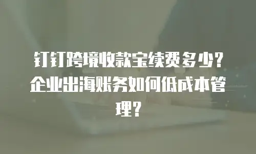 钉钉跨境收款宝续费多少？企业出海账务如何低成本管理？