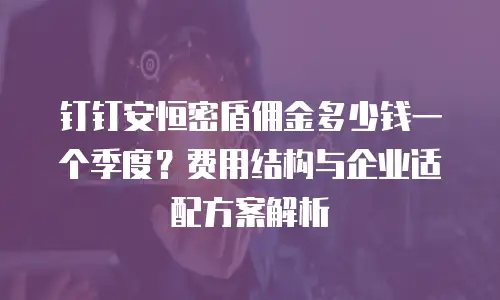 钉钉安恒密盾佣金多少钱一个季度？费用结构与企业适配方案解析