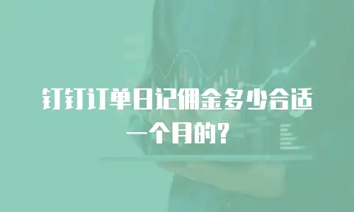 钉钉订单日记佣金多少合适一个月的？