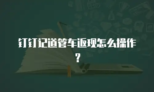 钉钉记道管车返现怎么操作？
