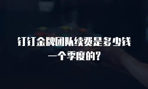 钉钉金牌团队续费是多少钱一个季度的？