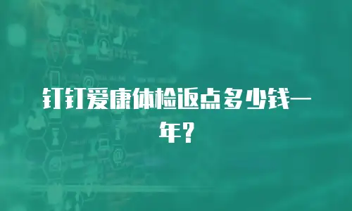 钉钉爱康体检返点多少钱一年？