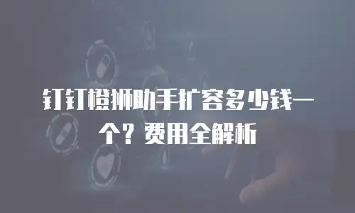 钉钉橙狮助手扩容多少钱一个？费用全解析