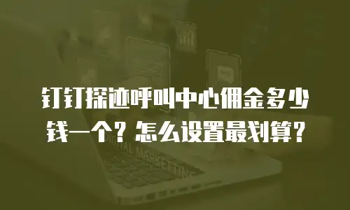 钉钉探迹呼叫中心佣金多少钱一个？怎么设置最划算？