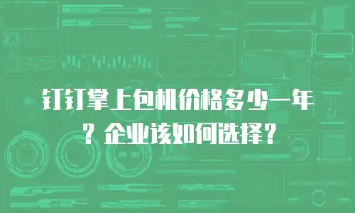 钉钉掌上包机价格多少一年？企业该如何选择？