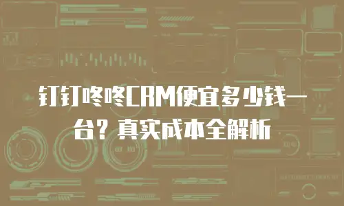 钉钉咚咚CRM便宜多少钱一台？真实成本全解析