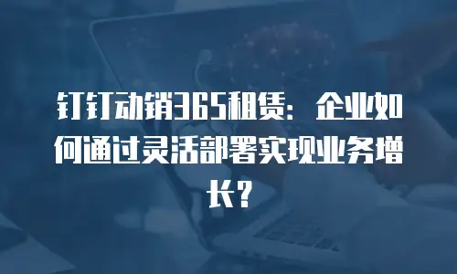 钉钉动销365租赁：企业如何通过灵活部署实现业务增长？