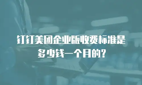 钉钉美团企业版收费标准是多少钱一个月的？