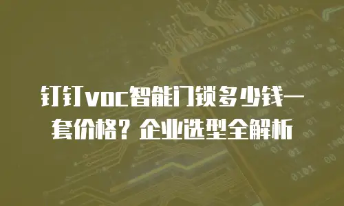 钉钉voc智能门锁多少钱一套价格？企业选型全解析