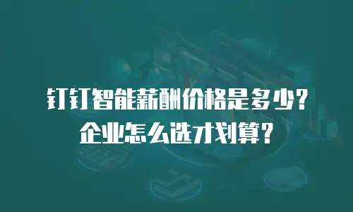 钉钉智能薪酬价格是多少？企业怎么选才划算？