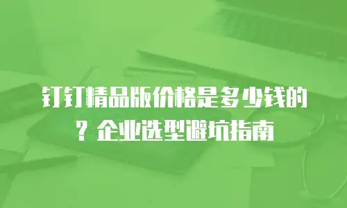 钉钉精品版价格是多少钱的？企业选型避坑指南