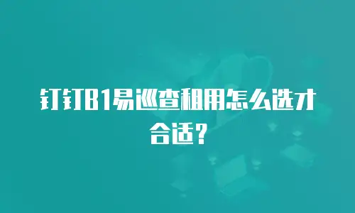 钉钉B1易巡查租用怎么选才合适？