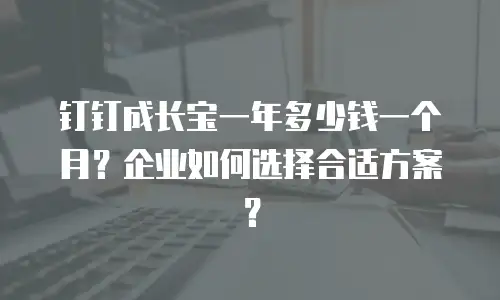 钉钉成长宝一年多少钱一个月？企业如何选择合适方案？