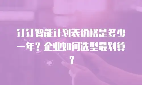 钉钉智能计划表价格是多少一年？企业如何选型最划算？