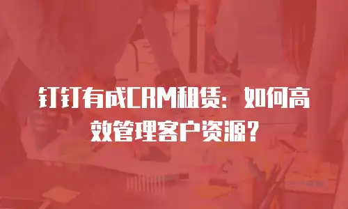 钉钉有成CRM租赁：如何高效管理客户资源？