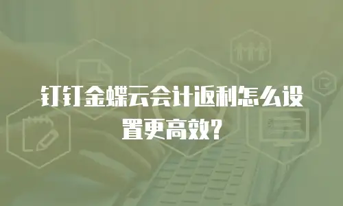 钉钉金蝶云会计返利怎么设置更高效？