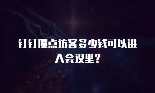 钉钉魔点访客多少钱可以进入会议里？