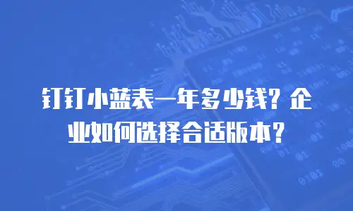 钉钉小蓝表一年多少钱？企业如何选择合适版本？