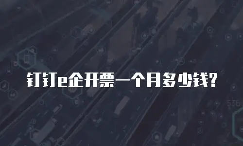 钉钉e企开票一个月多少钱？