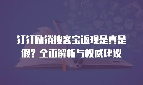 钉钉励销搜客宝返现是真是假？全面解析与权威建议