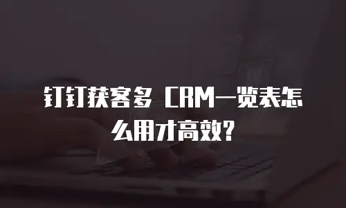 钉钉获客多 CRM一览表怎么用才高效？