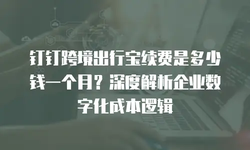 钉钉跨境出行宝续费是多少钱一个月？深度解析企业数字化成本逻辑