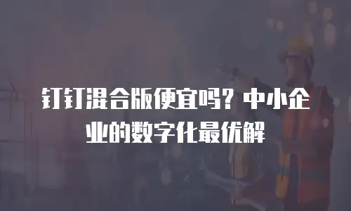 钉钉混合版便宜吗？中小企业的数字化最优解
