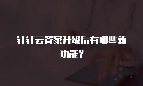 钉钉云管家升级后有哪些新功能？