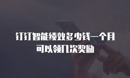 钉钉智能绩效多少钱一个月可以领几次奖励