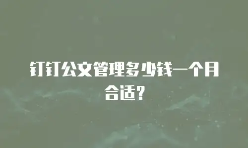 钉钉公文管理多少钱一个月合适？