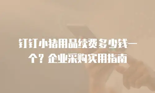 钉钉小猪用品续费多少钱一个？企业采购实用指南