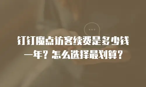 钉钉魔点访客续费是多少钱一年？怎么选择最划算？