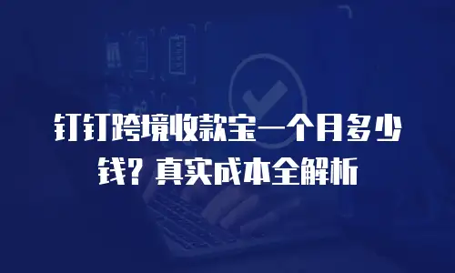 钉钉跨境收款宝一个月多少钱？真实成本全解析