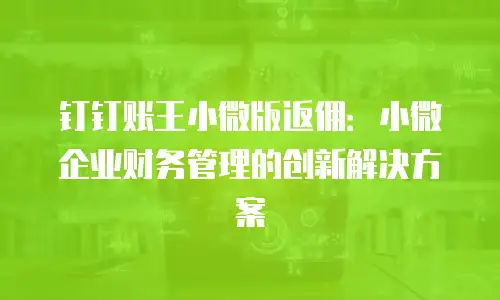 钉钉账王小微版返佣：小微企业财务管理的创新解决方案