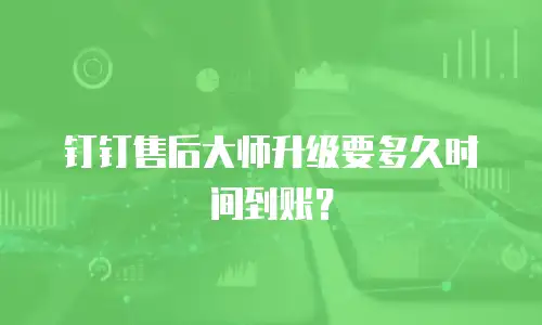钉钉售后大师升级要多久时间到账？