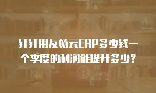 钉钉用友畅云ERP多少钱一个季度的利润能提升多少？