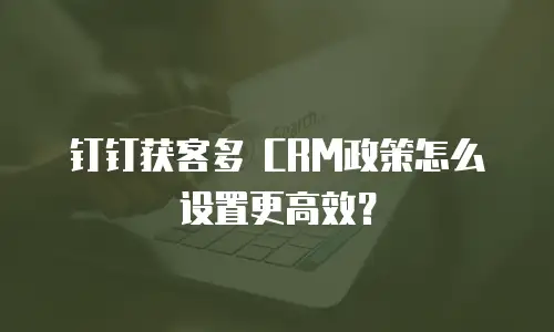 钉钉获客多 CRM政策怎么设置更高效？