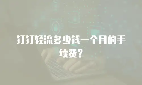 钉钉轻流多少钱一个月的手续费？
