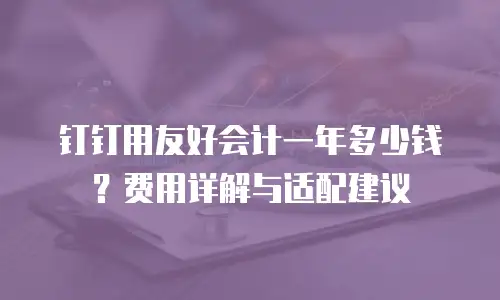钉钉用友好会计一年多少钱？费用详解与适配建议