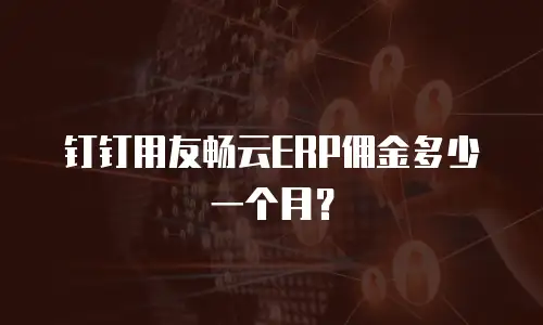 钉钉用友畅云ERP佣金多少一个月？