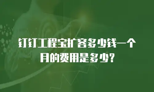 钉钉工程宝扩容多少钱一个月的费用是多少？