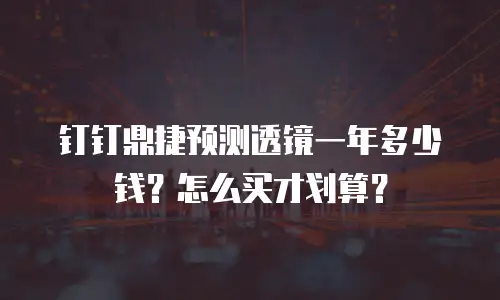 钉钉鼎捷预测透镜一年多少钱？怎么买才划算？
