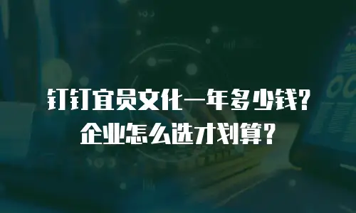 钉钉宜员文化一年多少钱？企业怎么选才划算？