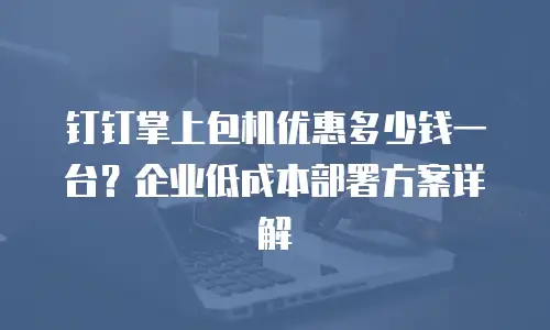 钉钉掌上包机优惠多少钱一台？企业低成本部署方案详解