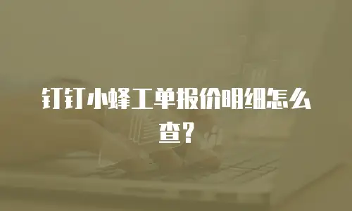 钉钉小蜂工单报价明细怎么查？