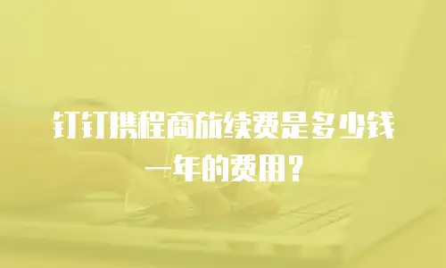 钉钉携程商旅续费是多少钱一年的费用？