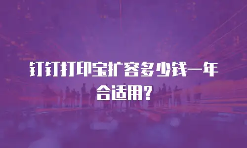 钉钉打印宝扩容多少钱一年合适用？