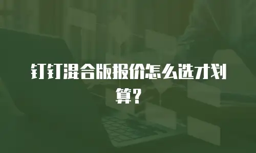钉钉混合版报价怎么选才划算？